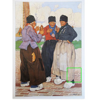 HENRI CASSIERS FLEMISH MEN DRINKING POSTER