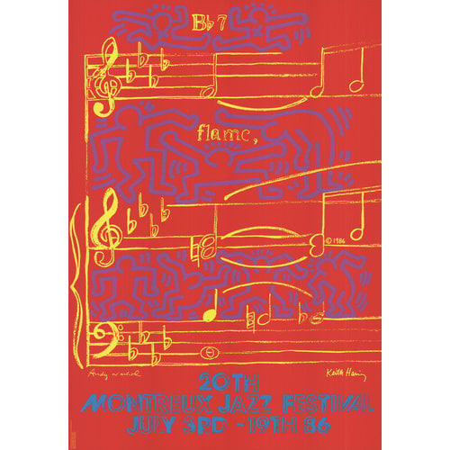 WARHOL HARING MONTREUX  DETROIT 1986  JAZZ FESTIVAL POSTER