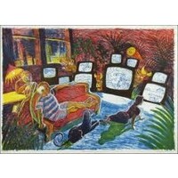 GREG CONSTANTINE SIGNED LITHOGRAPH PICASSO WATCHING HARRY WHOEVER