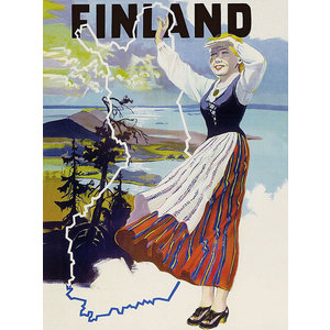 Vepsalainen, Olavi FINLAND POSTER WOMAN WAVING