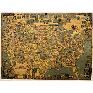 Chase, Ernest Dudley AMERICA THE WONDERLAND MAP