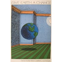 GIVE EARTH A CHANCE SIGNED MILTON GLASER POSTER