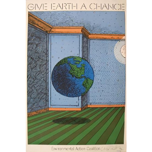 Glaser, Milton GIVE EARTH A CHANCE SIGNED MILTON GLASER POSTER