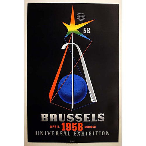 Marfurt, Leo BRUSSELS 1958  WORLD FAIR POSTER
