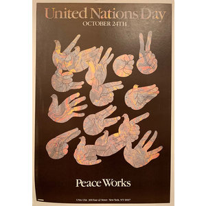 UNITED NATIONS DAY PEACE WORKS MILTON GLASER POSTER
