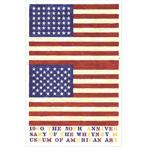 JASPER JOHNS TWO FLAGS WHITNEY MUSEUM POSTER