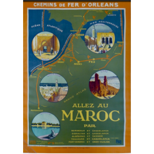 ALLEZ AU MAROC PAR CHEMINS DE FERS D'ORLEANS POSTER