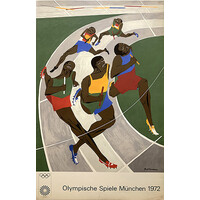 MUNICH OLYMPICS  1972 JACOB LAWRENCE RUNNERS  POSTER