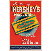 MILD MELLOW HERSHEY CHOCOLATE BAR 1934 POSTER