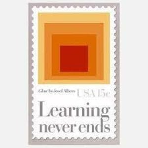 Albers, Joseph LEARNING NEVER ENDS ALBERS GLOW STAMP POSTER