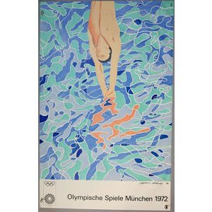 HOCKNEY MUNICH 1972 OLYMPICS DIVING POSTER