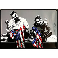 MR. BRAINWASH CHARLIE CHAPLIN AND FLAG RECOVERY PLAN POSTER