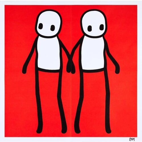 Stik STIK SIGNED HOLDING HANDS RED PRINT Stik STIK SIGNED HOLDING HANDS RED PRINT