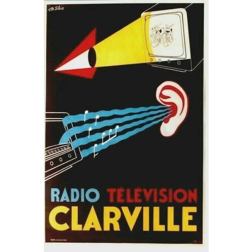 Sibia, R. B. CLARVILLE VINTAGE RADIO TELEVISION POSTER Sibia, R. B. CLARVILLE VINTAGE RADIO TELEVISION POSTER
