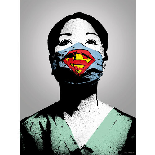 FAKE SUPER NURSE COVID AMPLIFIER POSTER BY FAKE FAKE SUPER NURSE COVID AMPLIFIER POSTER BY FAKE