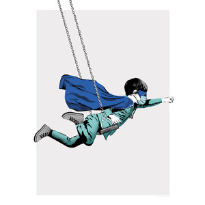 DREAMER SUPERMAN KID ON A SWING KARL READ COVID AMPLIFIER POSTER