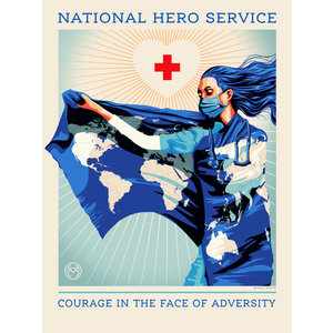 NATIONAL HERO SERVICE  COVID AMPLIFIER POSTER BY HOLY MOLY