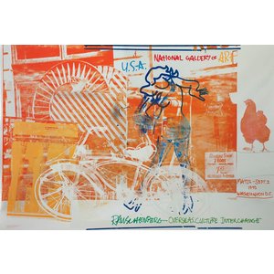 Rauschenberg, Robert RAUSCHENBERG BICYCLE, NATIONAL GALLERY 1991 FOIL PRINT