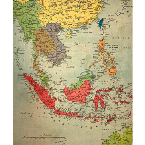 CHICAGO TRIBUNE W. H. WISNER SIGNED WWII ASIA PACIFIC MAP CHICAGO TRIBUNE W. H. WISNER SIGNED WWII ASIA PACIFIC MAP