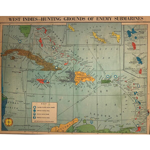 CHICAGO TRIBUNE WWII  MAP WEST INDIES