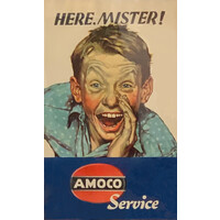 HERE, MISTER! AMOCO LUCIEN BERNHARD POSTER
