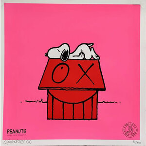 ANDRE SIGNED PEANUTS SNOOPY DOG HOUSE PRINT