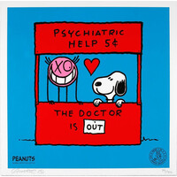 ANDRE SIGNED PEANUTS SNOOPY AS PSYCHIATRIST PRINT