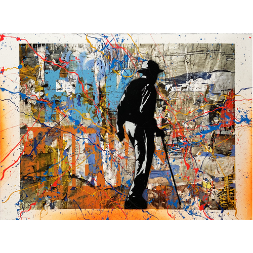 TEHOS BESIDE THE WALL SIGNED PAINTING TEHOS BESIDE THE WALL SIGNED PAINTING