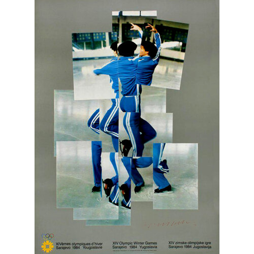 Hockney, David DAVID HOCKNEY 1984 OLYMPIC SKATER SIGNED POSTER Hockney, David DAVID HOCKNEY 1984 OLYMPIC SKATER SIGNED POSTER