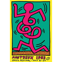 KEITH HARING 1983 MONTREUX  JAZZ FESTIVAL BLUE POSTER