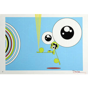DALEK (JAMES MARSHALL) SPACE MONKEY BLUE SIGNED DALEK PRINT
