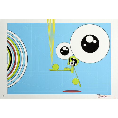 DALEK (JAMES MARSHALL) SPACE MONKEY BLUE SIGNED DALEK PRINT DALEK (JAMES MARSHALL) SPACE MONKEY BLUE SIGNED DALEK PRINT