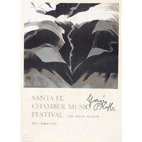 GEORGIA O'KEEFFE SIGNED SANTA FE CHAMBER MUSIC 1978  POSTER (BLACK PLACE III)