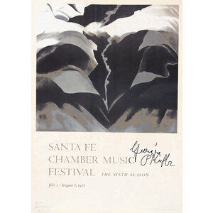 O'Keeffe, Georgia GEORGIA O'KEEFFE SIGNED SANTA FE CHAMBER MUSIC 1978  POSTER (BLACK PLACE III)