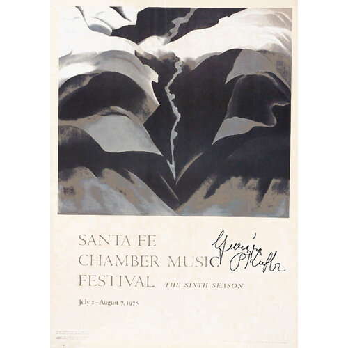 O'Keeffe, Georgia GEORGIA O'KEEFFE SIGNED SANTA FE CHAMBER MUSIC 1978 POSTER (BLACK PLACE III) O'Keeffe, Georgia GEORGIA O'KEEFFE SIGNED SANTA FE CHAMBER MUSIC 1978 POSTER (BLACK PLACE III)