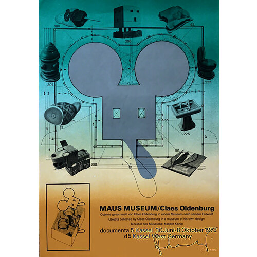 Oldenburg, Claes MAUS MUSEUM SIGNED OLDENBURG EXHIBITION POSTER Oldenburg, Claes MAUS MUSEUM SIGNED OLDENBURG EXHIBITION POSTER