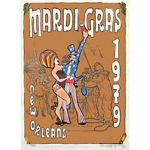 Jennings, Jerry Jeff MARDI GRAS 1979 SIGNED JERRY JEFF JENNINGS POSTER Jennings, Jerry Jeff MARDI GRAS 1979 SIGNED JERRY JEFF JENNINGS POSTER