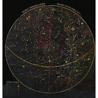 ASA SMITH VISIBLE HEAVENS JANUARY 21-APRIL 17 HAND COLORED WOODBLOCK PRINT