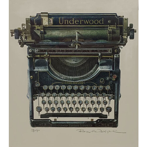 ROSS WETZEL SIGNED UNDERWOOD TYPEWRITER PRINT ROSS WETZEL SIGNED UNDERWOOD TYPEWRITER PRINT