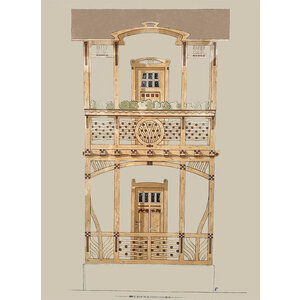 ANTIQUE ARCHITECTURAL PRINT - ZIMMERMANN I BALCONY