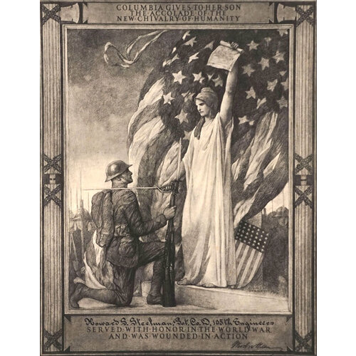 COLUMBIA GIVES TO HER SON WWI POSTER COLUMBIA GIVES TO HER SON WWI POSTER