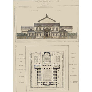 ANTIQUE ARCHITECTURAL PRINT - CROQUIS  N0. III