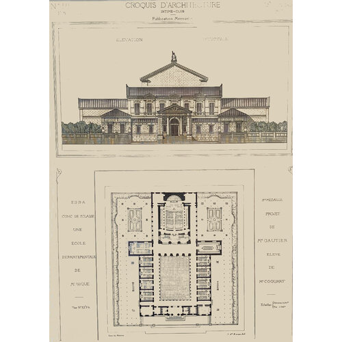 ANTIQUE ARCHITECTURAL PRINT - CROQUIS N0. III ANTIQUE ARCHITECTURAL PRINT - CROQUIS N0. III
