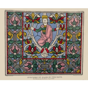 SPECIMEN OF GLASS IN THE NAVE YORK CATHEDRAL, ETCHING