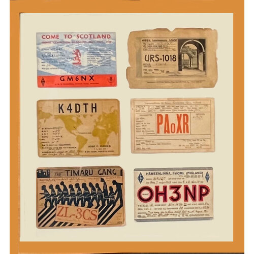 COLLECTION OF 6 VINTAGE HAM RADIO QSL CARDS