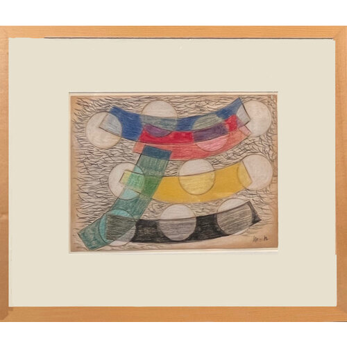 SIGNED MOHOLY-NAGY COLORED PENCIL DRAWING SIGNED MOHOLY-NAGY COLORED PENCIL DRAWING