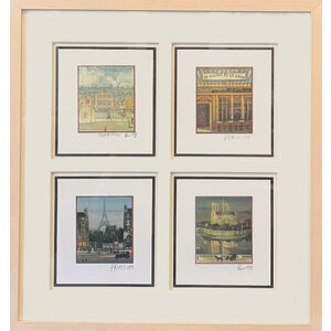 COLLECTION OF 4 PARIS SCENES, FRAMED