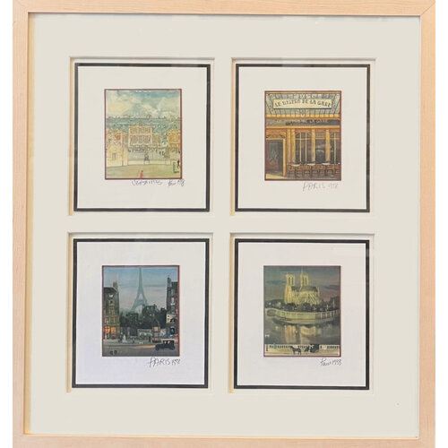 COLLECTION OF 4 PARIS SCENES, FRAMED COLLECTION OF 4 PARIS SCENES, FRAMED