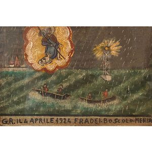 SAINT APPEARING ON STORMY NIGHT PAINTING ON BOARD SAINT APPEARING ON STORMY NIGHT PAINTING ON BOARD