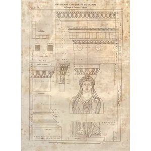 ANTIQUE ARCHITECTURAL PRINT SOUBASSEMENT CARYATIDE ET ENTABLEMENT ANTIQUE ARCHITECTURAL PRINT SOUBASSEMENT CARYATIDE ET ENTABLEMENT